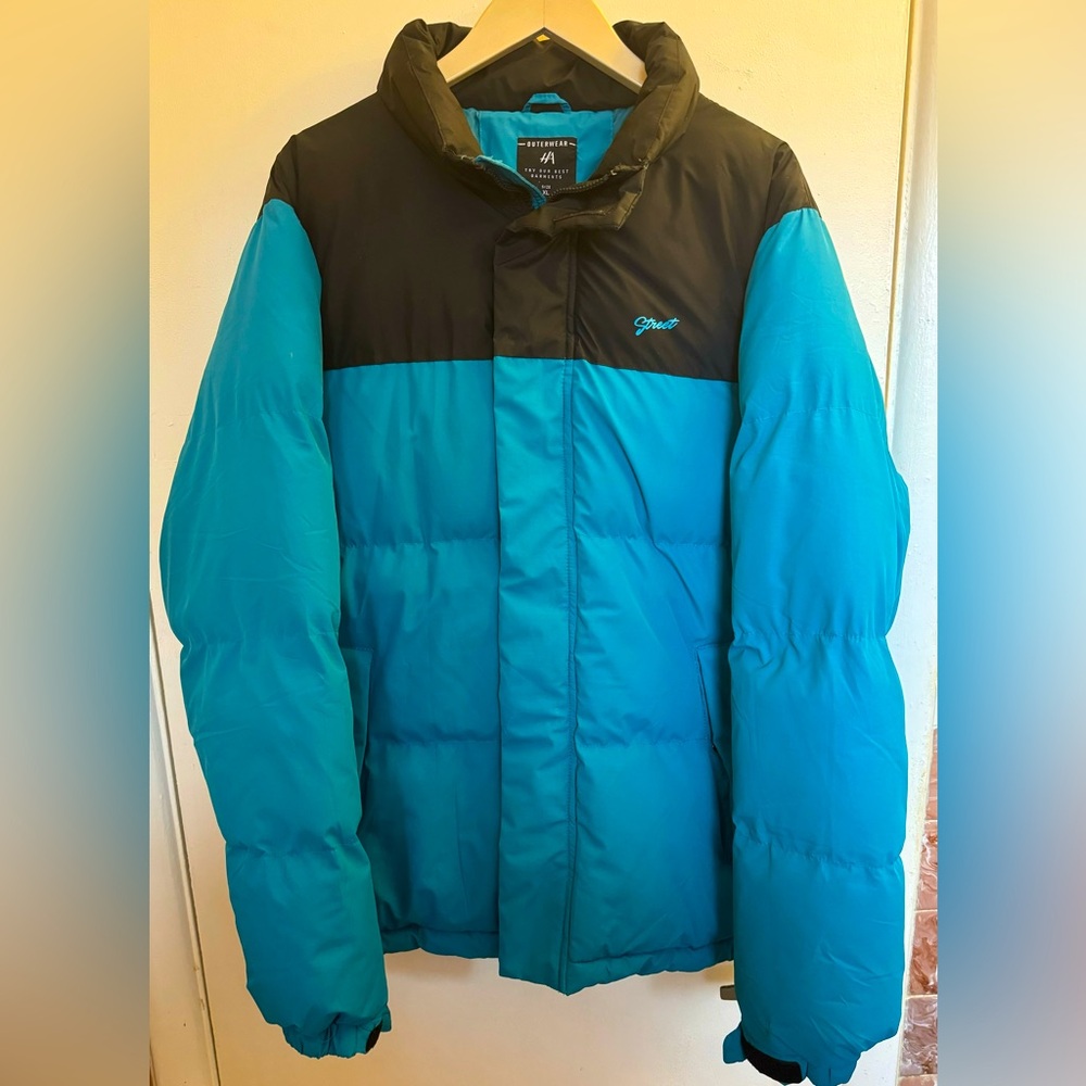 Women’s Ski Teal/Black Full Zip Puffer Jacket HA Outerwear Brand Street Design